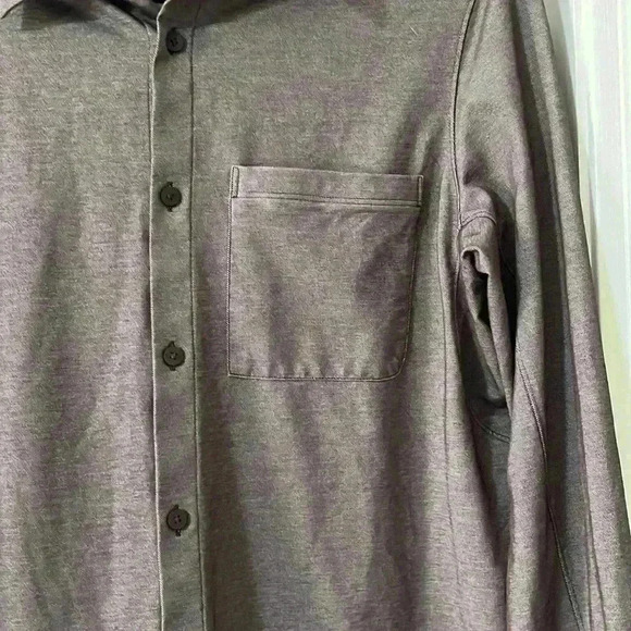 Lululemon Commission Long-Sleeve Shirt ESPR/WHT Espresso Men's Small - Picture 6 of 12